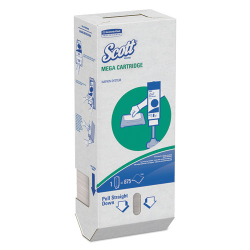 Image of Scott® Megacartridge Napkins, 1-Ply, 8 2/5 X 6 1/2, White, 875/pack, 6 Packs/carton