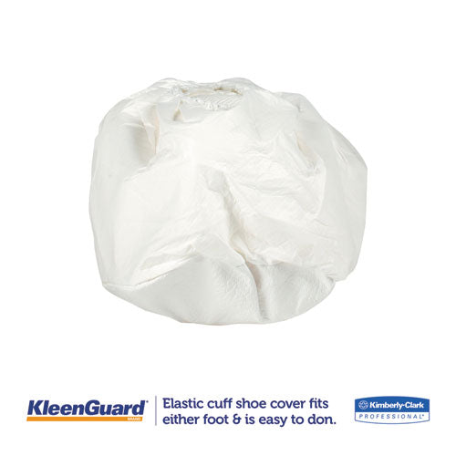 Image of KleenGuard A40 Liquid And Particle Protection Shoe Covers, Medium, White, 400/Carton