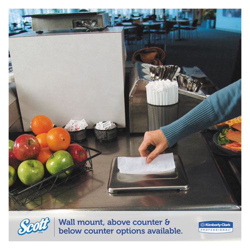 Image of Scott® Megacartridge Napkins, 1-Ply, 8 2/5 X 6 1/2, White, 875/pack, 6 Packs/carton