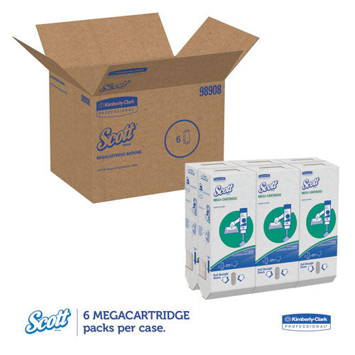 Image of Scott® Megacartridge Napkins, 1-Ply, 8 2/5 X 6 1/2, White, 875/pack, 6 Packs/carton
