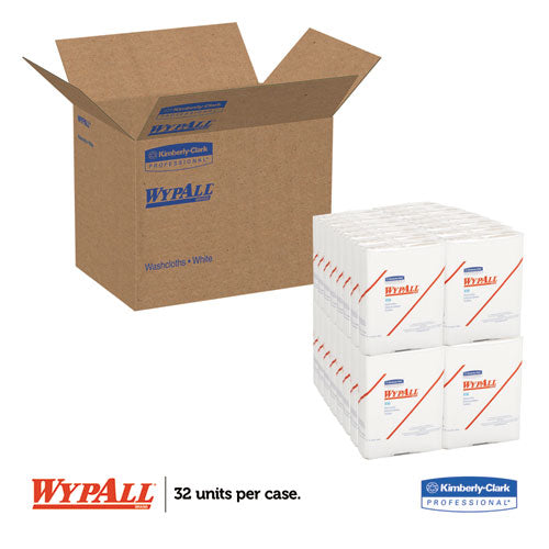 Image of WypAll® X50 Cloths, 1/4 Fold, 12.5 x 10, White, 26/Pack, 32 Packs/Carton