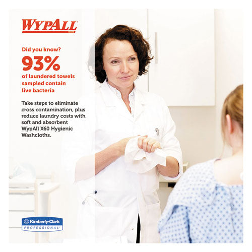 Image of WypAll® X50 Cloths, 1/4 Fold, 12.5 x 10, White, 26/Pack, 32 Packs/Carton