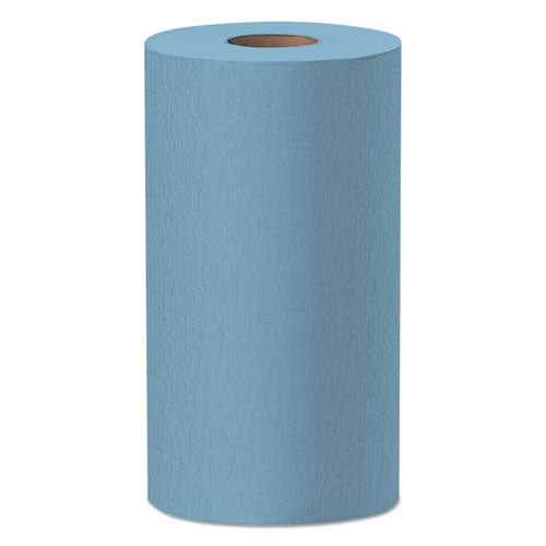 Image of WypAll® General Clean X60 Cloths, Small Roll, 9.8 x 13.4, Blue, 130/Roll, 12 Rolls/Carton
