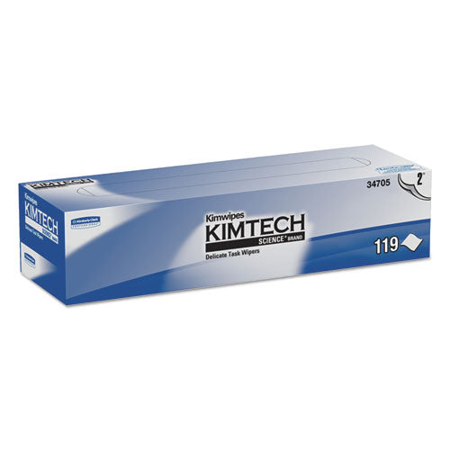 Image of Kimtech Kimwipes Delicate Task Wipers, 2-Ply, 11.8 x 11.8, Unscented, White, 120/Box, 15 Boxes/Carton
