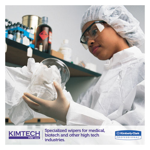 Image of Kimtech W4 Critical Task Wipers, Flat Double Bag, 12 x 12, Unscented, White, 100/Bag, 5 Bags/Carton