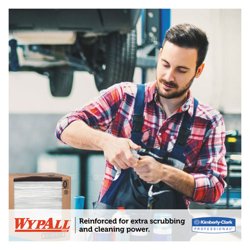 Image of WypAll® General Clean X60 Cloths, Flat Sheet, 12.5 x 16.8, White, 150/Box, 6 Boxes/Carton