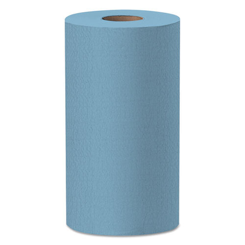 Image of WypAll® General Clean X60 Cloths, Small Roll, 13.5 x 19.6, Blue, 130/Roll, 6 Rolls/Carton