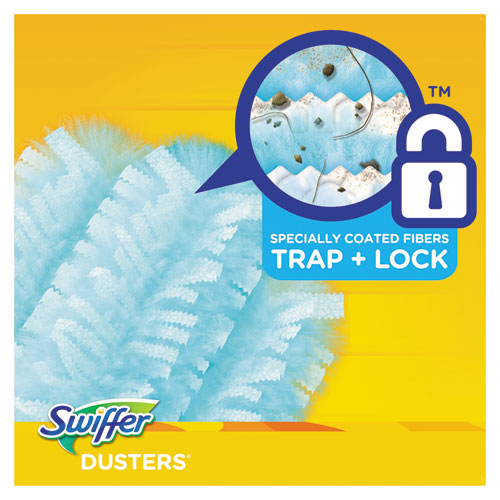 Image of Swiffer® Refill Dusters, Dust Lock Fiber, Light Blue, Unscented, 10/box, 4 Box/carton