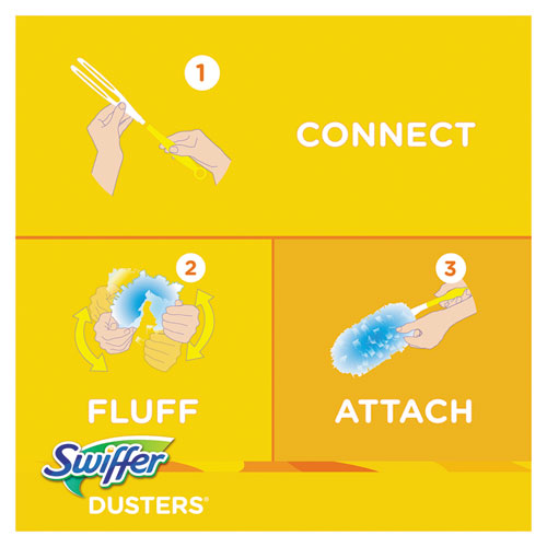 Image of Swiffer® Refill Dusters, Dust Lock Fiber, Light Blue, Unscented, 10/box, 4 Box/carton