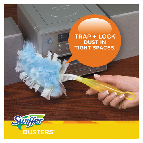 Image of Swiffer® Refill Dusters, Dustlock Fiber, Light Blue, Lavender Vanilla Scent,10/box,4 Boxes/carton