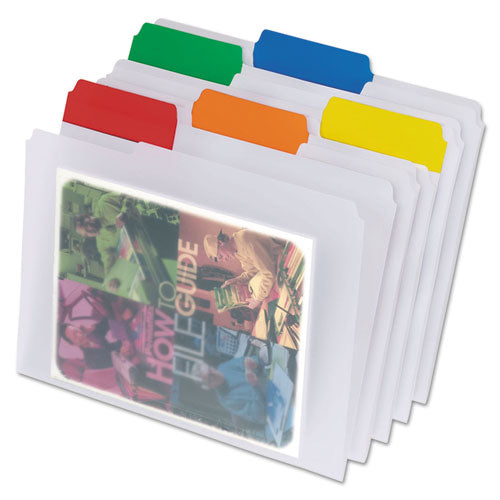 Image of Pendaflex® Poly File Folders, 1/3-Cut Tabs: Assorted, Letter Size, Clear, 25/Box