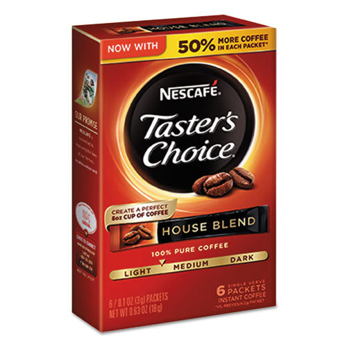 Image of Nescafe® Taster's Choice House Blend Instant Coffee, 0.1oz Stick, 6/box, 12box/carton