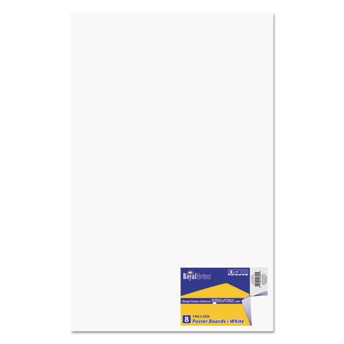 Image of Royal Brites Premium Coated Poster Board, 14 X 22, White, 8/pack