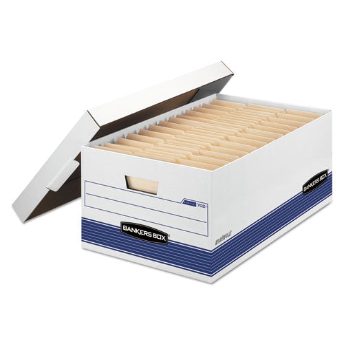 Image of Bankers Box® Stor/file Medium-Duty Storage Boxes, Legal Files, 15.88" X 25.38" X 10.25", White/blue, 12/carton