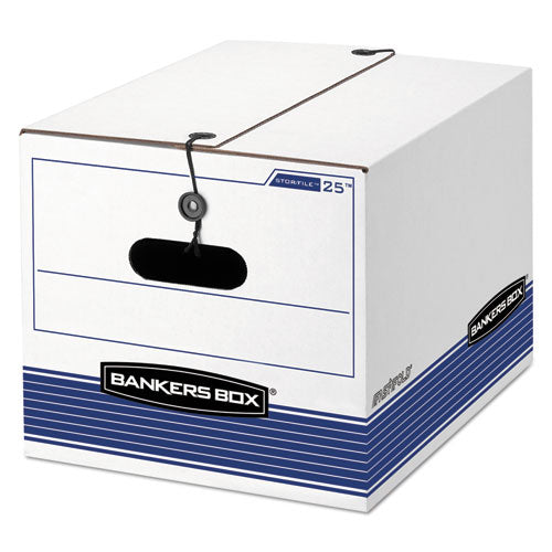 Image of Bankers Box® Stor/file Medium-Duty Strength Storage Boxes, Letter/legal Files, 12.25" X 16" X 11", White/blue, 12/carton