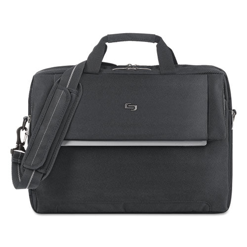 Image of Solo Urban Briefcase, Fits Devices Up to 17.3", Polyester, 16.5 x 3 x 11, Black