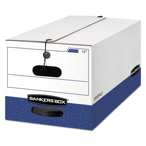 Image of Bankers Box® Liberty Heavy-Duty Strength Storage Boxes, Letter Files, 12.25" X 24.13" X 10.75", White/blue, 4/carton