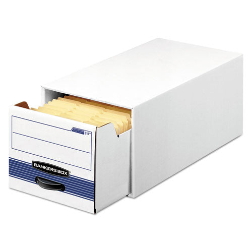 Image of Bankers Box® Stor/drawer Steel Plus Extra Space-Savings Storage Drawers, Letter Files, 10.5" X 25.25" X 6.5", White/blue, 12/carton