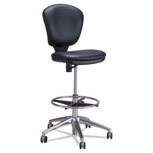 Image of Safco® Metro Collection Extended-Height Chair, Supports Up to 250 lb, 23" to 33" Seat Height, Black Vinyl Seat/Back, Chrome Base