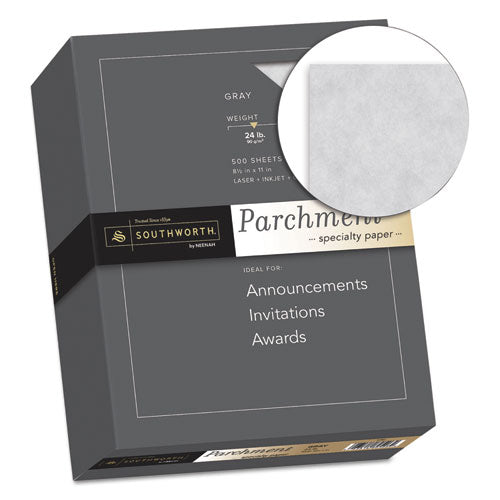 Image of Southworth® Parchment Specialty Paper, 24 lb Bond Weight, 8.5 x 11, Gray, 500/Ream