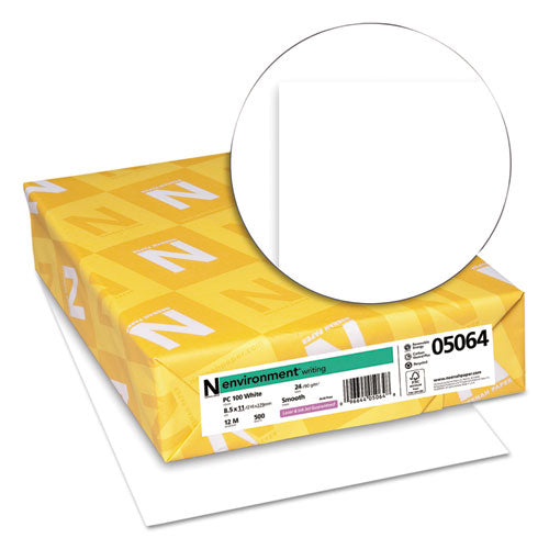 Image of Neenah Paper ENVIRONMENT Stationery Paper, 95 Bright, 24 lb Bond Weight, 8.5 x 11, White, 500/Ream