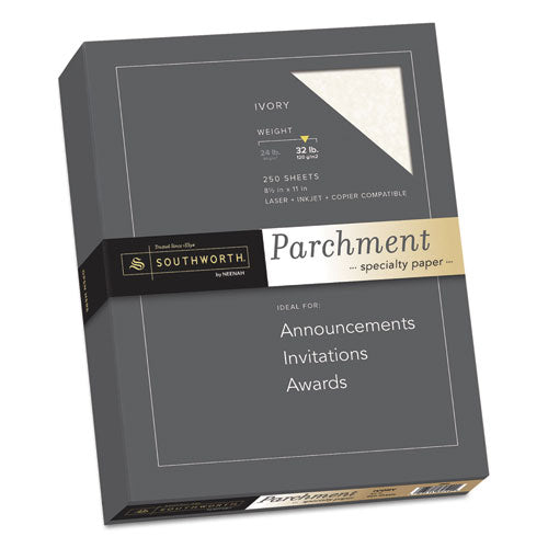 Image of Southworth® Parchment Specialty Paper, 32 lb Bond Weight, 8.5 x 11, Ivory, 250/Pack