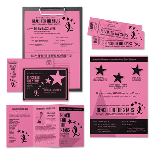 Image of Astrobrights® Color Cardstock, 65 lb Cover Weight, 8.5 x 11, Pulsar Pink, 250/Pack