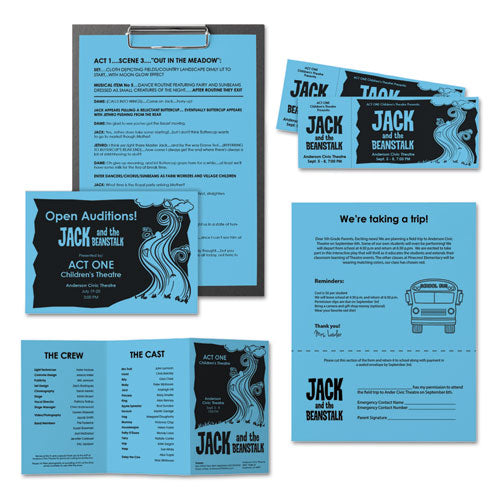 Image of Astrobrights® Color Paper, 24 lb Bond Weight, 8.5 x 11, Lunar Blue, 500 Sheets/Ream
