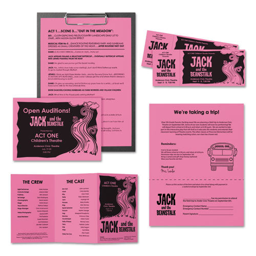 Image of Astrobrights® Color Paper, 24 lb Bond Weight, 8.5 x 11, Pulsar Pink, 500/Ream