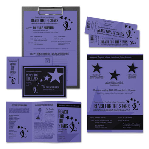 Image of Astrobrights® Color Cardstock, 65 lb Cover Weight, 8.5 x 11, Venus Violet, 250/Pack