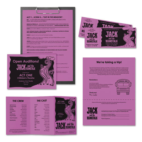 Image of Astrobrights® Color Paper, 24 lb Bond Weight, 8.5 x 11, Outrageous Orchid, 500/Ream