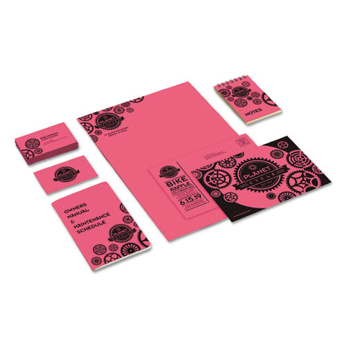 Image of Astrobrights® Color Cardstock, 65 lb Cover Weight, 8.5 x 11, Plasma Pink, 250/Pack