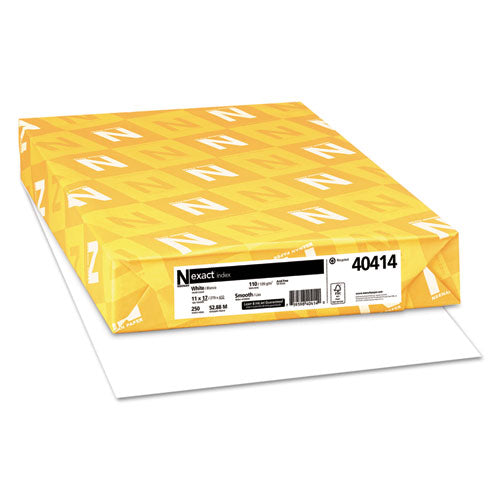 Image of Neenah Paper Exact Index Card Stock, 92 Bright, 110 lb Index Weight, 11 x 17, White, 250/Pack