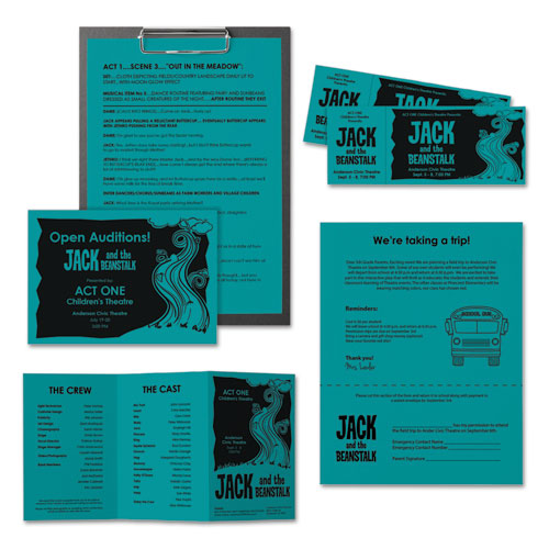 Image of Astrobrights® Color Paper, 24 lb Bond Weight, 8.5 x 11, Terrestrial Teal, 500 Sheets/Ream