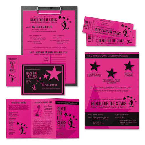 Image of Astrobrights® Color Cardstock, 65 lb Cover Weight, 8.5 x 11, Fireball Fuchsia, 250/Pack