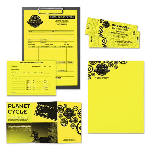 Image of Astrobrights® Color Paper, 24 lb Bond Weight, 8.5 x 11, Lift-Off Lemon, 500/Ream
