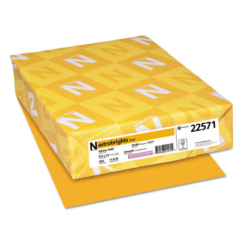 Image of Astrobrights® Color Paper, 24 lb Bond Weight, 8.5 x 11, Galaxy Gold, 500 Sheets/Ream