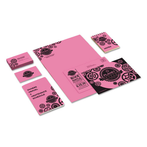 Image of Astrobrights® Color Cardstock, 65 lb Cover Weight, 8.5 x 11, Pulsar Pink, 250/Pack