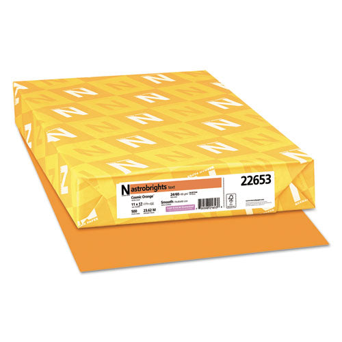 Image of Astrobrights® Color Paper, 24 lb Bond Weight, 11 x 17, Cosmic Orange, 500/Ream