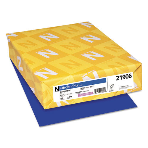 Image of Astrobrights® Color Paper, 24 lb Bond Weight, 8.5 x 11, Blast-Off Blue, 500/Ream