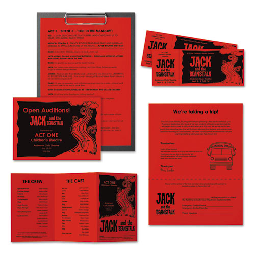 Image of Astrobrights® Color Paper, 24 lb Bond Weight, 11 x 17, Re-Entry Red, 500/Ream