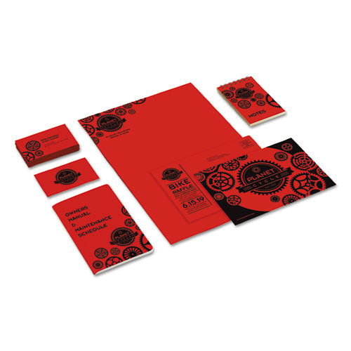 Image of Astrobrights® Color Cardstock, 65 lb Cover Weight, 8.5 x 11, Re-Entry Red, 250/Pack