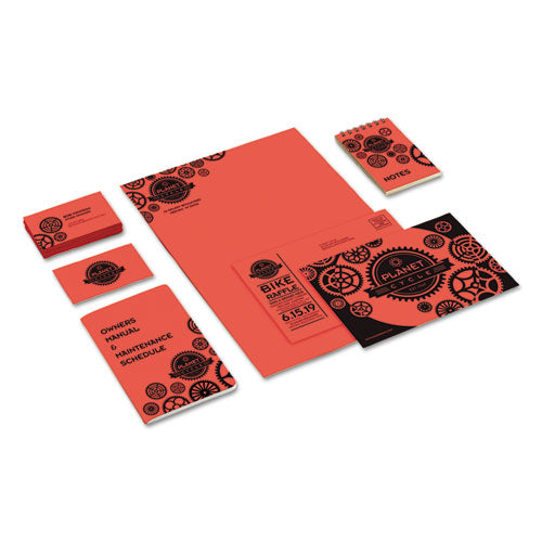 Image of Astrobrights® Color Cardstock, 65 lb Cover Weight, 8.5 x 11, Rocket Red, 250/Pack