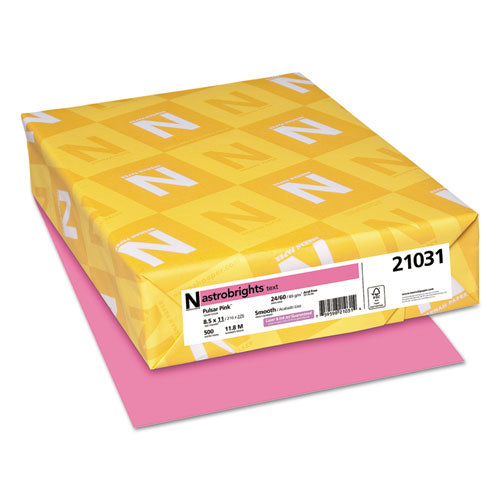 Image of Astrobrights® Color Paper, 24 lb Bond Weight, 8.5 x 11, Pulsar Pink, 500/Ream