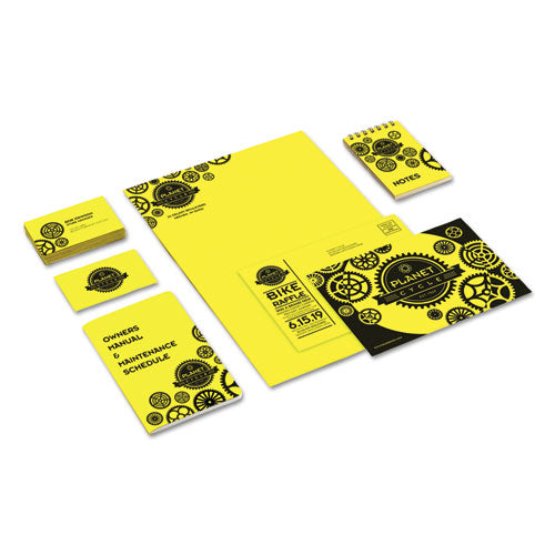 Image of Astrobrights® Color Cardstock, 65 lb Cover Weight, 8.5 x 11, Lift-Off Lemon, 250/Pack