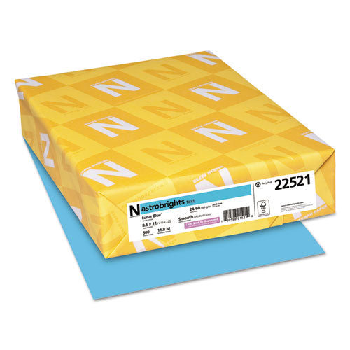 Image of Astrobrights® Color Paper, 24 lb Bond Weight, 8.5 x 11, Lunar Blue, 500 Sheets/Ream