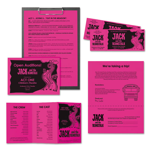 Image of Astrobrights® Color Paper, 24 lb Bond Weight, 8.5 x 11, Fireball Fuchsia, 500/Ream