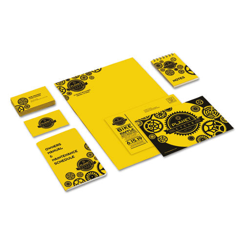 Image of Astrobrights® Color Cardstock, 65 lb Cover Weight, 8.5 x 11, Sunburst Yellow, 250/Pack