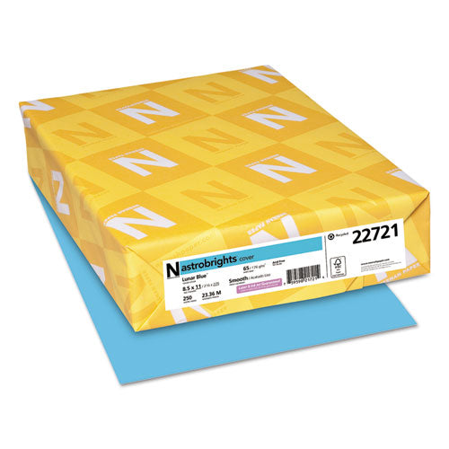 Image of Astrobrights® Color Cardstock, 65 lb Cover Weight, 8.5 x 11, Lunar Blue, 250/Pack