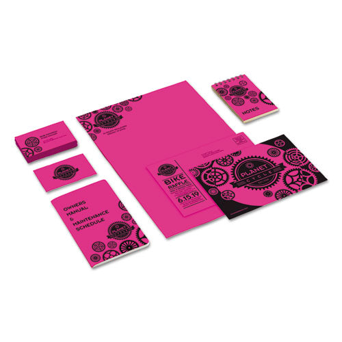 Image of Astrobrights® Color Cardstock, 65 lb Cover Weight, 8.5 x 11, Fireball Fuchsia, 250/Pack